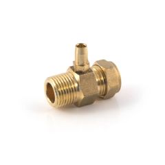 Gas Test Point Adaptor Brass 1/2" BSP TM x 15mm Comp.