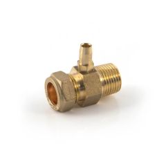 Gas Test Point Adaptor Brass 1/2" BSP TM x 15mm Comp.