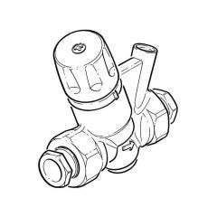 Caleffi Thermostatic Regulator - 1/2" BSP/15mm Comp.