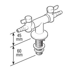 Arboles 2 Way Bench Cock - 180° Valves