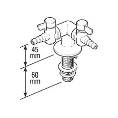 Arboles 2 Way Bench Cock Tap - 90° Valves