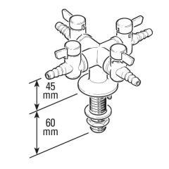 Arboles 4 Way Bench Cock Tap - 90° Valves