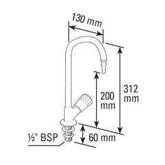 Arboles Laboratory Bench Mounted Cold Water Tap