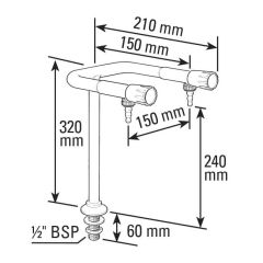 Arboles Laboratory Bench Mounted Twin Water Taps