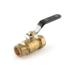 Ball Valve - 15mm Compression Black Lever Handle