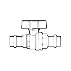 Ball Valve - 15mm Press-fit, Butterfly Handle