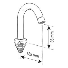Basin Mounted Spout for Tamper Free Requirements
