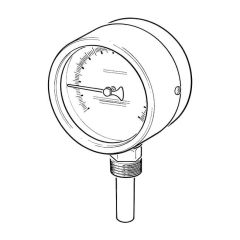Bottom Entry Temperature Gauge - 100mm