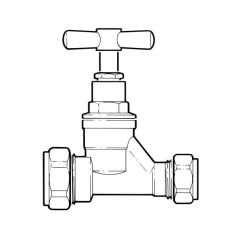 Brass Stop Cock - 22 x 15mm