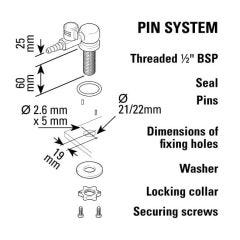 Broen-Lab 2 Way Bench Cock Tap - 90° Valves