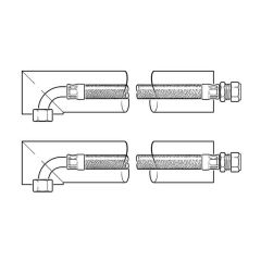 Caleffi Pre Insulated Heat Pump Hoses - 1" BSP F Sw Elbow x 28mm Comp x 300mm Pair