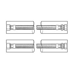 Caleffi Pre Insulated Heat Pump Hoses - 1" BSP F Sw x 28mm Comp x 750mm Pair
