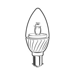 LED Candle Bulb - 5W SBC Warm White, 360 lm