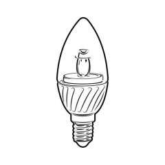 LED Candle Bulb - 5W SES Clear, 420 lm