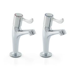 Emilia Quarter Turn Lever Pillar Sink Taps