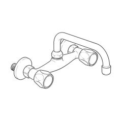 CaterTap Metal Head Sink Mixer Tap, Panel Mounted