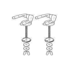 Pair of Toilet Seat Hinges - Chrome