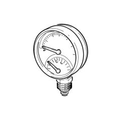 Pressure & Temp. Gauge - 80mm, 0-6 bar, Bottom Entry