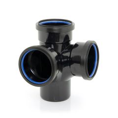 Corner Branch Ring Seal Triple Socket Black - 110mm