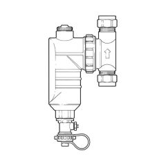 CURA Brass Magnetic Filter without Isolating Valves - 22mm