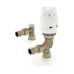 Danfoss RAS-B² Angled Dynamic TRV with Lockshield - 15mm