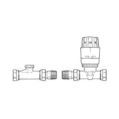 Danfoss RAS-C² Straight TRV with Lockshield - 15mm