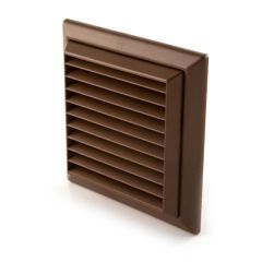 Domus Louvred Grill Rectanular Spigot 100mm Brown