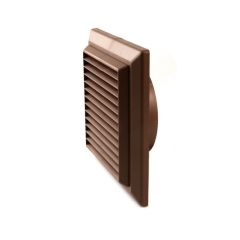 Domus Louvred Grill Round Spigot - 125mm Brown