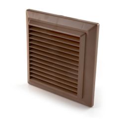 Domus Louvred Grill Round Spigot - 125mm Brown