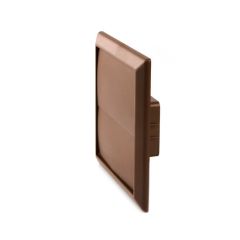 Domus Wall Outlet Rectangular Socket 2 Flaps Brown