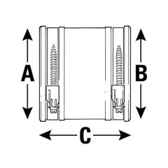 Drain Coupling - 150 to 165mm x 150 to 165mm x 120mm