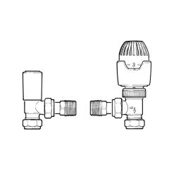 Drayton RT212 TRV + Lockshield Set 15mm