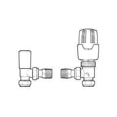 Drayton RT414 Angled TRV with Lockshield - 15mm