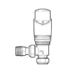 Drayton TRV4 Classic, Angled TRV - 15mm