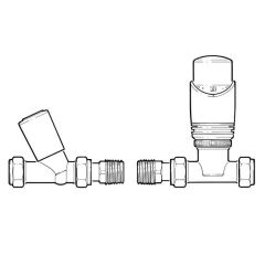 Drayton TRV4 Straight TRV & Lockshield Radiator 15mm