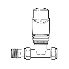 Drayton TRV4 Chrome, Straight TRV - 15mm