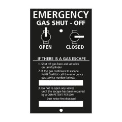 Emergency Control Plaque - H 170 x W 100mm