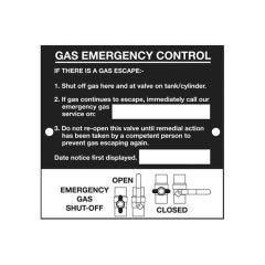 Emergency Control Plaque - H 110 x W 116mm