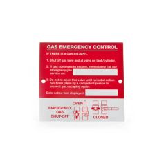 Emergency Control Plaque - H 110 x W 116mm