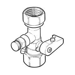 Expansion Vessel Service Valve - 1" BSP PF x 1" BSP Swivel Union