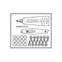 Fixing kit - 12 fasteners & caps - 80 ml sealant