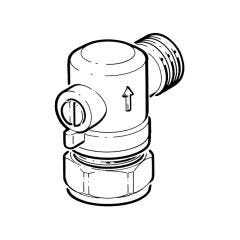 Flat Faced Angled Isolation Valve 15mm x 1/2" BSP PM