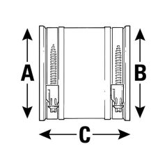 Flexible Coupling - 98 to 115mm x 98 to 115mm x 91mm