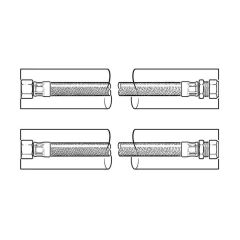 Flexible Hose - 1" BSP F Swivel x 28mm x 1000mm, Pair