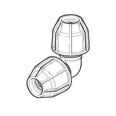 FloPlast Below Ground Elbow - 50mm MDPE