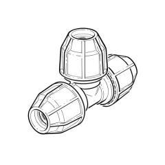 FloPlast Below Ground Equal Tee - 50mm MDPE