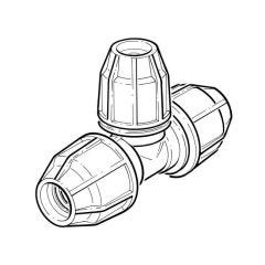 FloPlast Branch Reduced Tee - 50 x 50 x 32mm MDPE