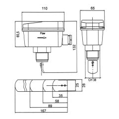 Fluid Flow Switch 1" M