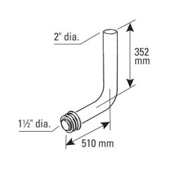 Macdee Extended Flushpipe - 2" to 1.1/2"