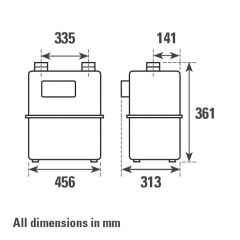 G25P Diaphragm Gas Meter - 40m³/hr